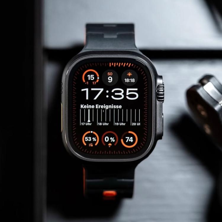 Horse-Embossed Single-Pin Magnetic Silicone Watch Band, For Apple Watch 46mm / 49mm / 45mm / 44mm