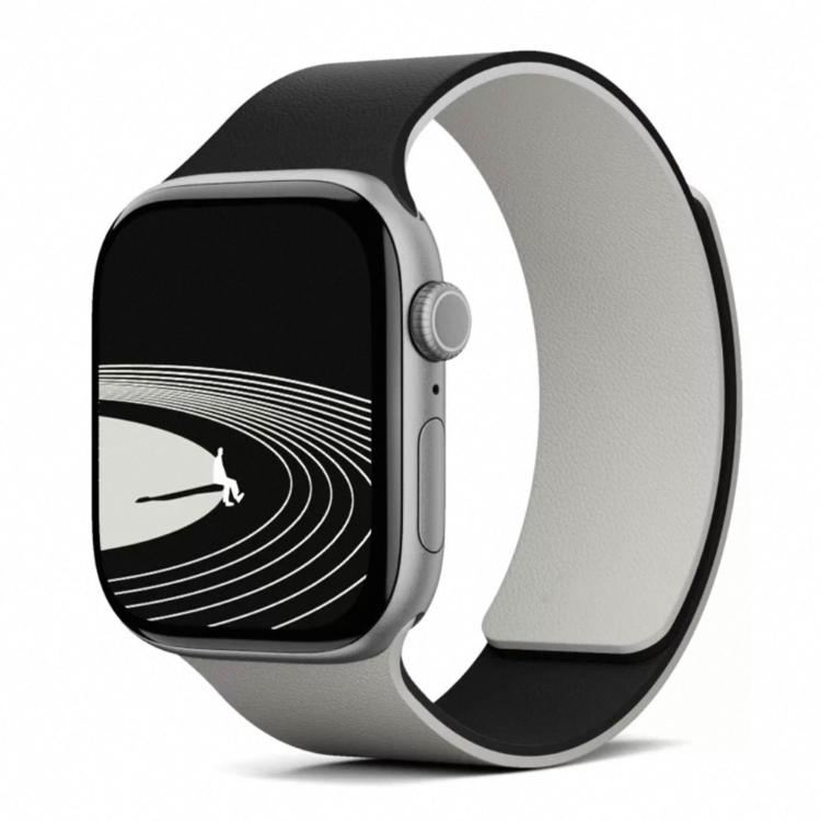 Two-tone Lychee-textured Magnetic Silicone Watch Band, For Apple Watch 46mm / 49mm / 45mm / 44mm, For Apple Watch 42mm / 41mm / 40mm / 38mm