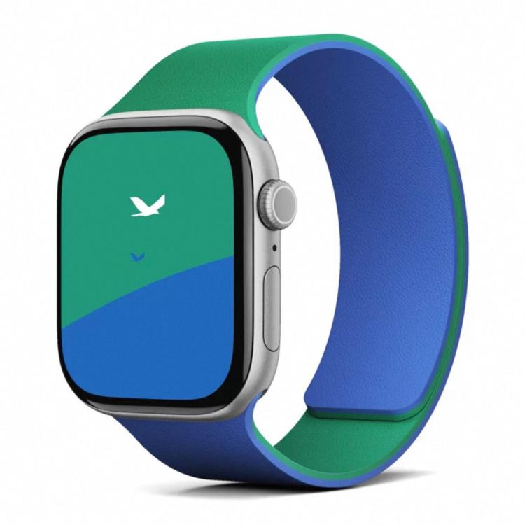 Two-tone Lychee-textured Magnetic Silicone Watch Band, For Apple Watch 46mm / 49mm / 45mm / 44mm, For Apple Watch 42mm / 41mm / 40mm / 38mm