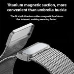 Milanese Magnetic Buckle Full Titanium Metal Watch Band, For Apple Watch 46mm / 49mm / 45mm / 44mm