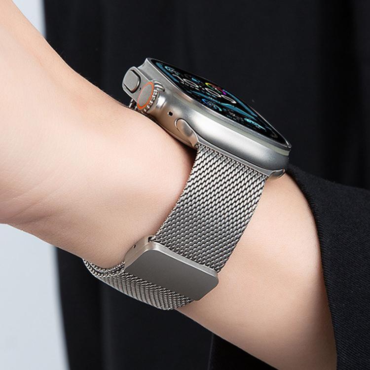 Milanese Magnetic Buckle Full Titanium Metal Watch Band, For Apple Watch 46mm / 49mm / 45mm / 44mm
