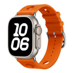 Ladder Buckle Holes Silicone Watch Band, For Apple Watch 46mm / 49mm / 45mm / 44mm, For Apple Watch 42mm / 41mm / 40mm / 38mm