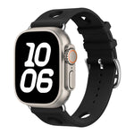 Ladder Buckle Holes Silicone Watch Band, For Apple Watch 46mm / 49mm / 45mm / 44mm, For Apple Watch 42mm / 41mm / 40mm / 38mm