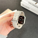 Ladder Buckle Holes Silicone Watch Band, For Apple Watch 46mm / 49mm / 45mm / 44mm, For Apple Watch 42mm / 41mm / 40mm / 38mm