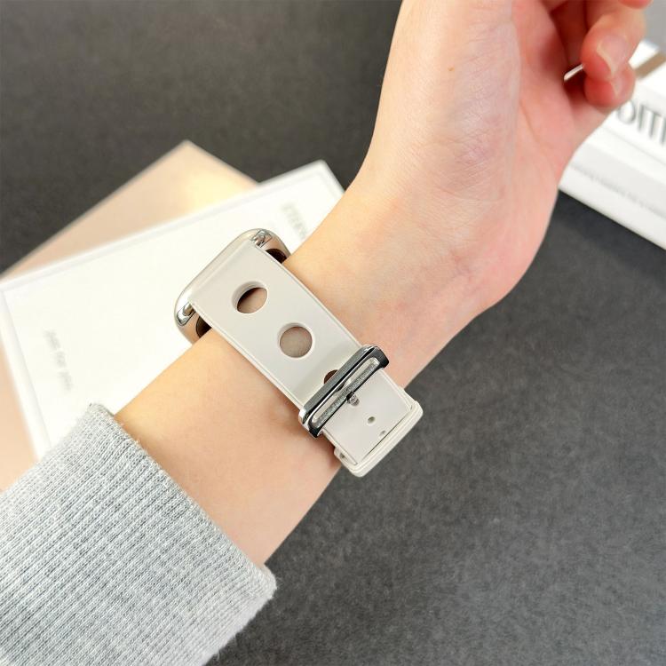 Ladder Buckle Holes Silicone Watch Band, For Apple Watch 46mm / 49mm / 45mm / 44mm, For Apple Watch 42mm / 41mm / 40mm / 38mm