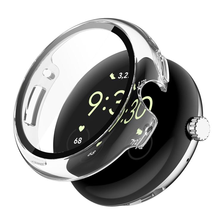 ENKAY Hat-Prince Full Coverage Tempered Glass Film Integrated PC Watch Cover, Google Pixel Watch 4 45mm, For Google Pixel Watch 4 41mm
