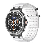 Ocean Breathable Holes Black Ring Buckle Silicone Watch Band, For Samsung Galaxy Watch8 / Watch8 Classic