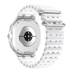 Ocean Breathable Holes Silver Ring Buckle Silicone Watch Band, For Samsung Galaxy Watch8 / Watch8 Classic