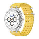 Ocean Breathable Holes Silver Ring Buckle Silicone Watch Band, For Samsung Galaxy Watch8 / Watch8 Classic