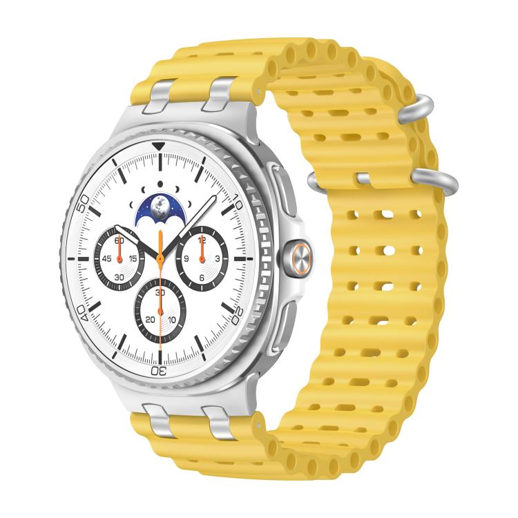 Ocean Breathable Holes Silver Ring Buckle Silicone Watch Band, For Samsung Galaxy Watch8 / Watch8 Classic