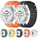 Ocean Breathable Holes Silver Ring Buckle Silicone Watch Band, For Samsung Galaxy Watch8 / Watch8 Classic