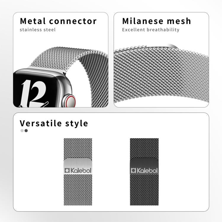Kalebol Magnetisches Edelstahl-Uhrenarmband, für Apple Watch 46 mm / 49 mm / 45 mm / 44 mm, für Apple Watch 42 mm / 41 mm / 40 mm / 38 mm