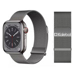 Kalebol Doppelglied-Milanaise-Armband aus Edelstahl mit doppeltem Magnetverschluss, passend für Apple Watch 46 mm / 49 mm / 45 mm / 44 mm und 42 mm / 41 mm / 40 mm / 38 mm