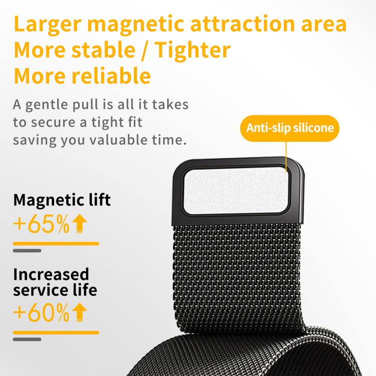 Kalebol Doppelglied-Milanaise-Armband aus Edelstahl mit doppeltem Magnetverschluss, passend für Apple Watch 46 mm / 49 mm / 45 mm / 44 mm und 42 mm / 41 mm / 40 mm / 38 mm