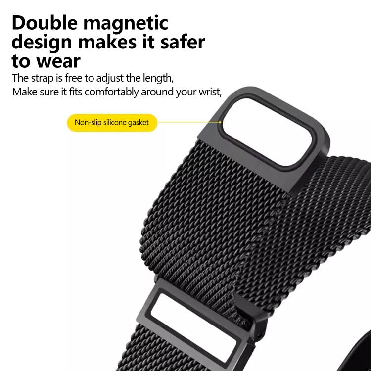 Kalebol Doppelglied-Milanaise-Armband aus Edelstahl mit doppeltem Magnetverschluss, passend für Apple Watch 46 mm / 49 mm / 45 mm / 44 mm und 42 mm / 41 mm / 40 mm / 38 mm