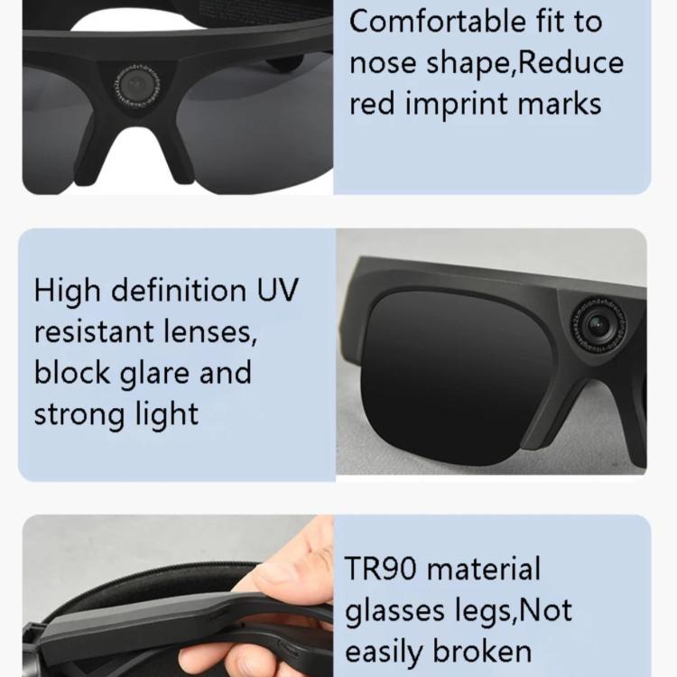 Multifunctional Video Camera Photo Recorder Bluetooth Smart Sports Glasses, With 256G 4-in-1 Card Reader, With 128G 4-in-1 Card Reader, With 64G 4-in-1 Card Reader, With 32G 4-in-1 Card Reader, With 16G 4-in-1 Card Reader