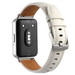Silver Pin Buckle Concave Leather Watch Band, For Samsung Galaxy Fit 3