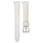 Silver Pin Buckle Concave Leather Watch Band, For Samsung Galaxy Fit 3