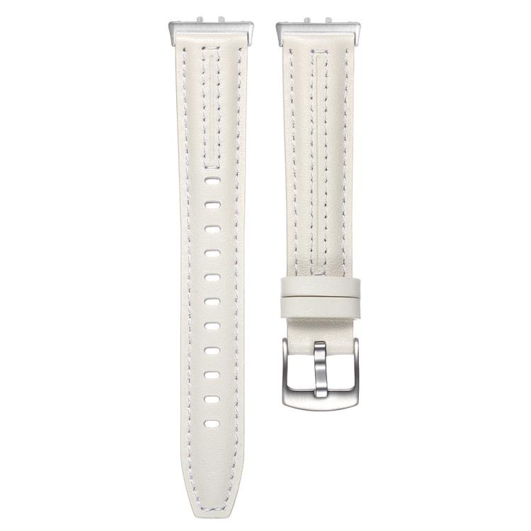 Silver Pin Buckle Concave Leather Watch Band, For Samsung Galaxy Fit 3