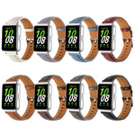 Silver Pin Buckle Concave Leather Watch Band, For Samsung Galaxy Fit 3