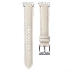 Stitched Pointed Tail Leather Watch Band, For Samsung Galaxy Fit 3