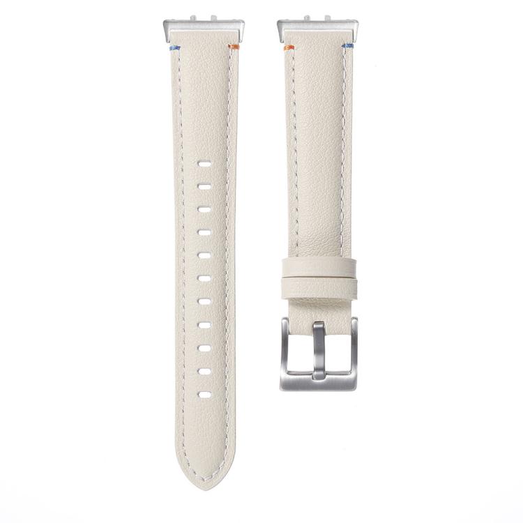 Stitched Pointed Tail Leather Watch Band, For Samsung Galaxy Fit 3