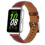 Stitched Pointed Tail Leather Watch Band, For Samsung Galaxy Fit 3
