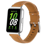 Stitched Pointed Tail Leather Watch Band, For Samsung Galaxy Fit 3