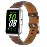 Stitched Pointed Tail Leather Watch Band, For Samsung Galaxy Fit 3