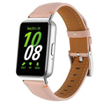 Stitched Pointed Tail Leather Watch Band, For Samsung Galaxy Fit 3