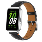 Stitched Pointed Tail Leather Watch Band, For Samsung Galaxy Fit 3