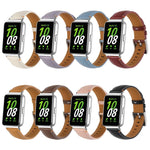 Stitched Pointed Tail Leather Watch Band, For Samsung Galaxy Fit 3