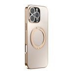 غطاء هاتف مطلي كهربائياً مع MagSafe وحامل دوار 360 درجة وغطاء عدسة، لهواتف iPhone 17 Pro Max وiPhone 17 Pro وiPhone 17 وiPhone Air وiPhone 16 Pro Max وiPhone 16 Pro