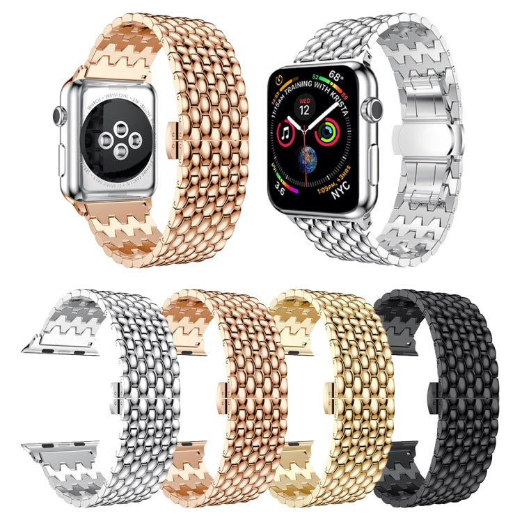 Dragon Grain Solid Stainless Steel Wrist Strap Watch Band for Apple Watch Series 3 & 2 & 1 38mm