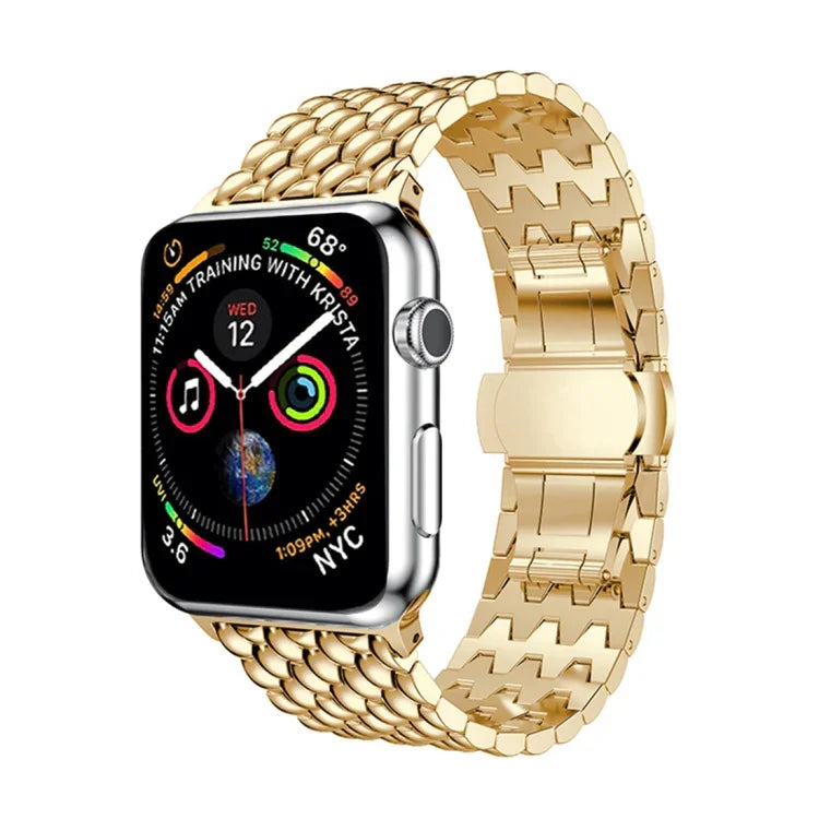 Dragon Grain Solid Stainless Steel Wrist Strap Watch Band for Apple Watch Series 3 & 2 & 1 42mm