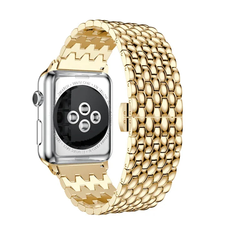 Dragon Grain Solid Stainless Steel Wrist Strap Watch Band for Apple Watch Series 3 & 2 & 1 42mm