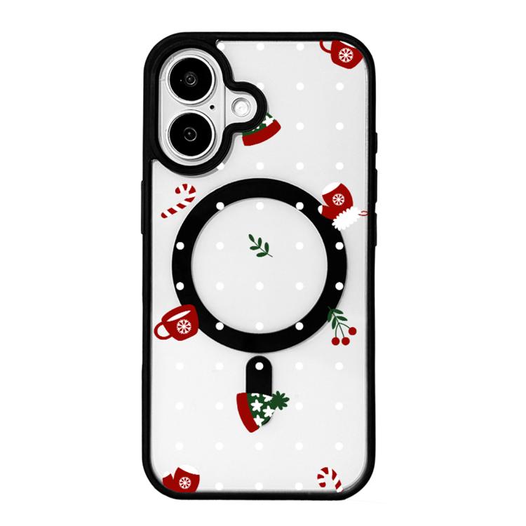 Christmas Series Strong Magnetic Painted Black Edge Phone Case, For iPhone 17 Pro Max, For iPhone 17 Pro, For iPhone 17