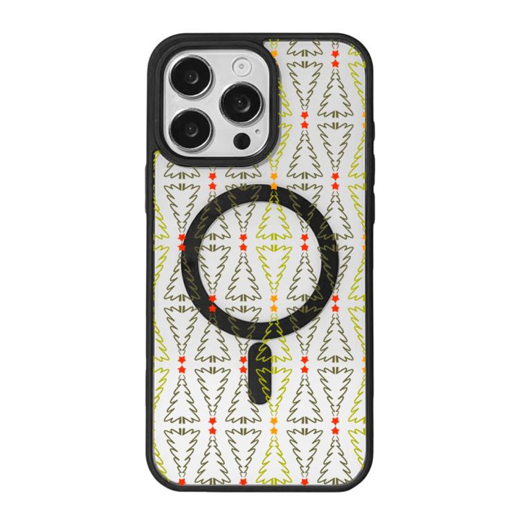 Christmas Series Strong Magnetic Painted Black Edge Phone Case, For iPhone 16 Pro Max, For iPhone 16 Pro, For iPhone 16