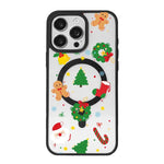 Christmas Series Strong Magnetic Painted Black Edge Phone Case, For iPhone 16 Pro Max, For iPhone 16 Pro, For iPhone 16