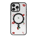 Christmas Series Strong Magnetic Painted Black Edge Phone Case, For iPhone 16 Pro Max, For iPhone 16 Pro, For iPhone 16