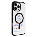 Christmas Series Strong Magnetic Painted Black Edge Phone Case, For  iPhone 15 Pro Max, For  iPhone 15 Pro