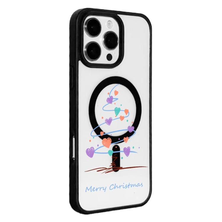 Christmas Series Strong Magnetic Painted Black Edge Phone Case, For  iPhone 15 Pro Max, For  iPhone 15 Pro