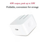 A3365 PD40W USB-C / Type-C Charger with Type-C to Type-C / 8 Pin Data Cable, US Plug, US Plug + 1m 2-in-1 Cable