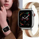 Genuine Leather Color Blocked Saddle Watch Band, For Apple Watch 46mm / 49mm / 45mm / 44mm, For Apple Watch 42mm / 41mm / 40mm / 38mm