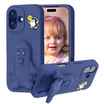 Penguin Baby EVA Shockproof Phone Case with Holder, For iPhone 17 Pro Max, For iPhone 17 Pro, For iPhone 17, For iPhone Air, For iPhone 16 Pro Max, For iPhone 16 Pro, For iPhone 16, For iPhone 15 Pro Max