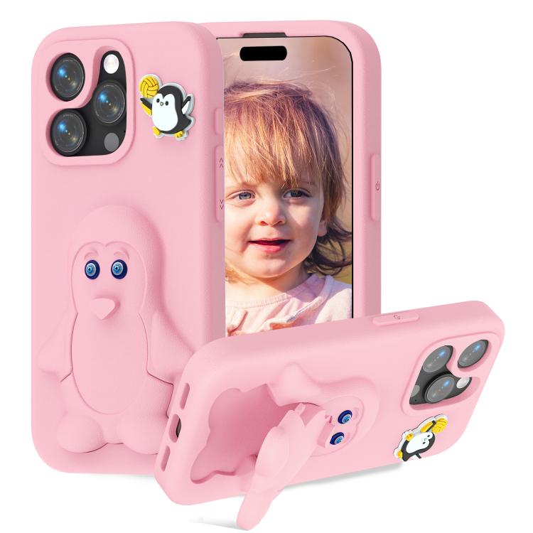 Penguin Baby EVA Shockproof Phone Case with Holder, For iPhone 17 Pro Max, For iPhone 17 Pro, For iPhone 17, For iPhone Air, For iPhone 16 Pro Max, For iPhone 16 Pro, For iPhone 16, For iPhone 15 Pro Max