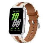 Genuine Leather Color Blocked Saddle Watch Band, For Samsung Watch Galaxy Fit3
