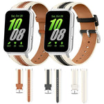Genuine Leather Color Blocked Saddle Watch Band, For Samsung Watch Galaxy Fit3