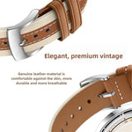 Genuine Leather Color Blocked Saddle Watch Band, For Samsung Watch Galaxy Fit3
