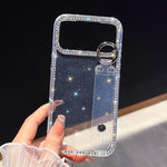 غطاء هاتف بحامل سوار لامع مرصع بالكريستال، لهاتف iPhone 17 Pro Max
